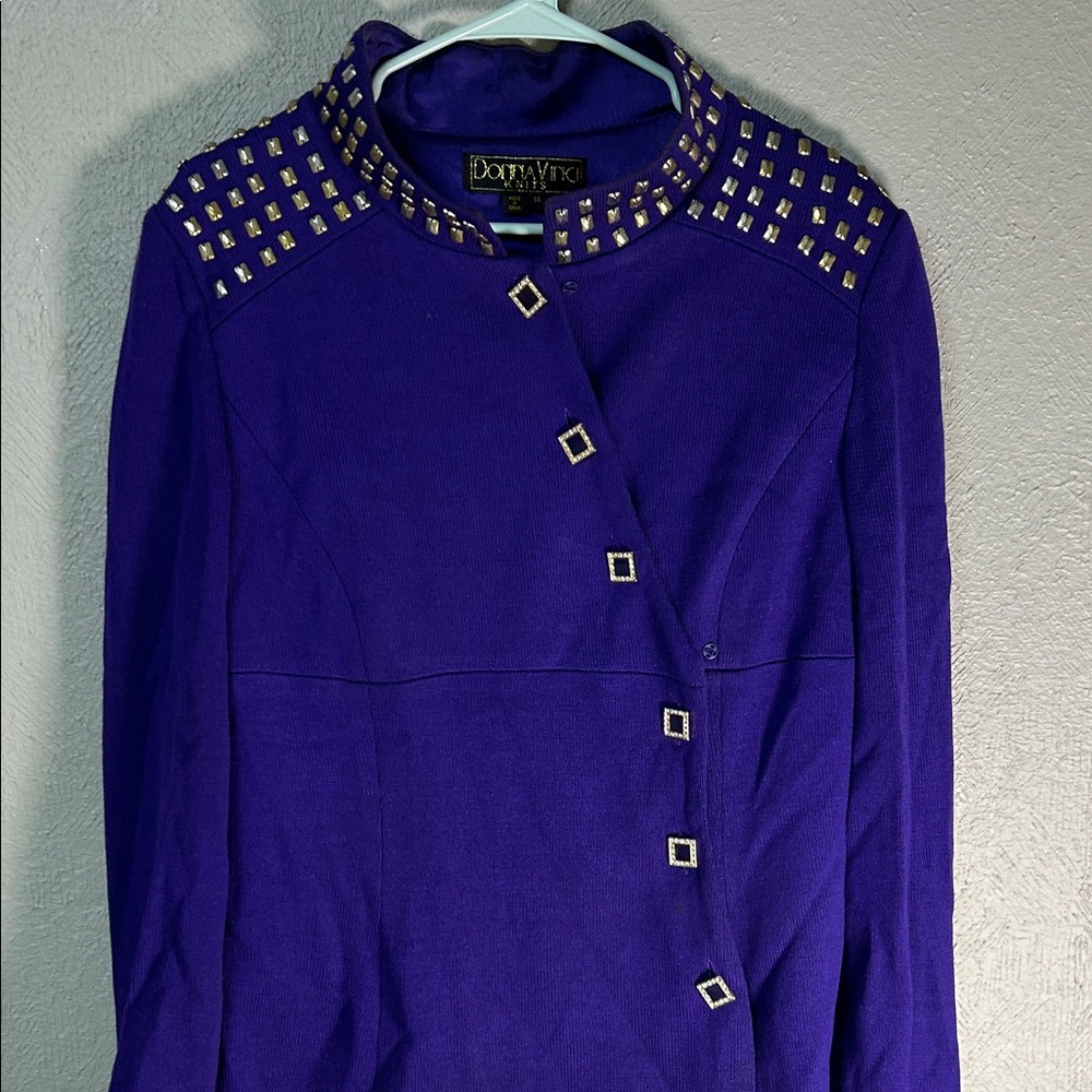 Purple Studded Women's Jacket - Picture 2 of 4